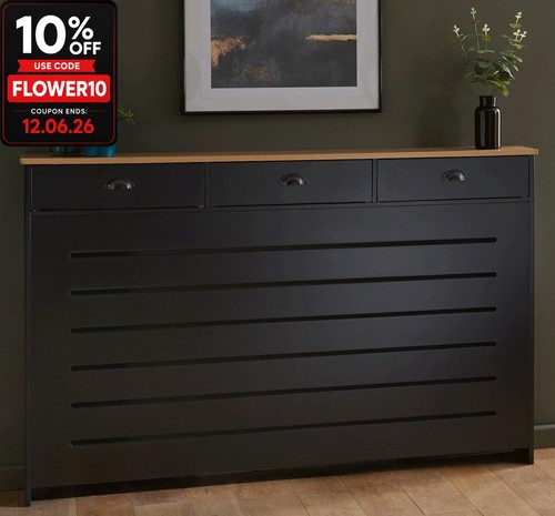 Black radiator cover - black,