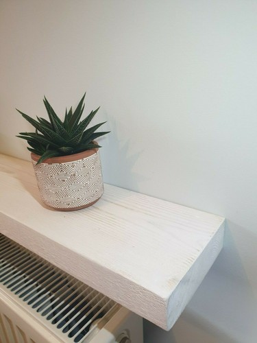 White rustic shelf - white,