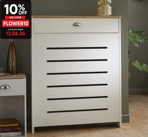 Cream radiator cover cabinet - radiator,