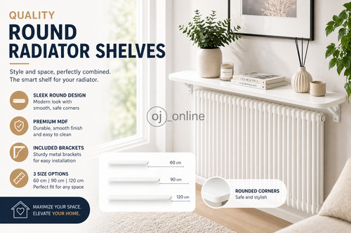 White round radiator shelf - round,
