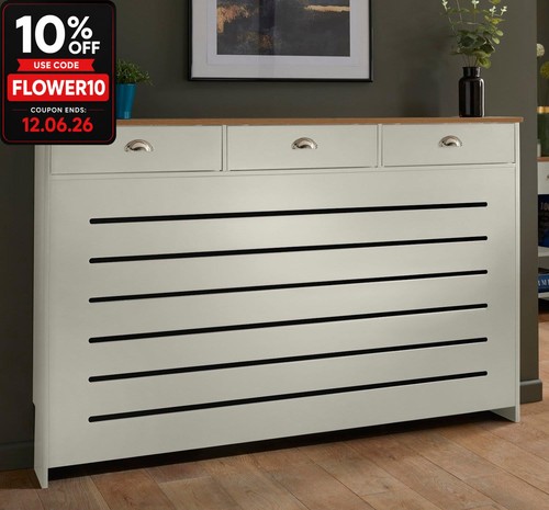 Cream radiator cover - radiator, cabinet