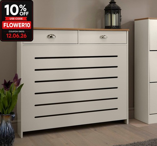 Cream radiator cover cabinet - radiator,
