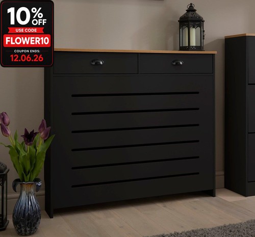 Black radiator cover cabinet - radiator,